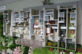 立て掛け式のマンションの内観模型