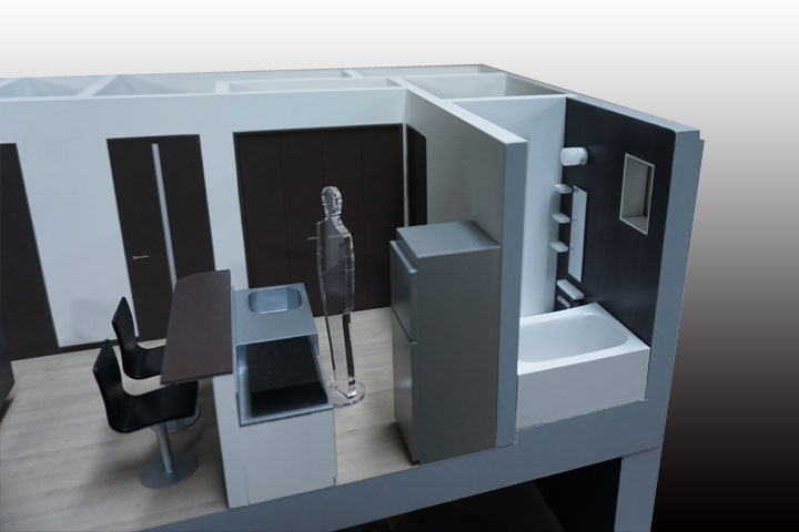 アパートの断面模型
