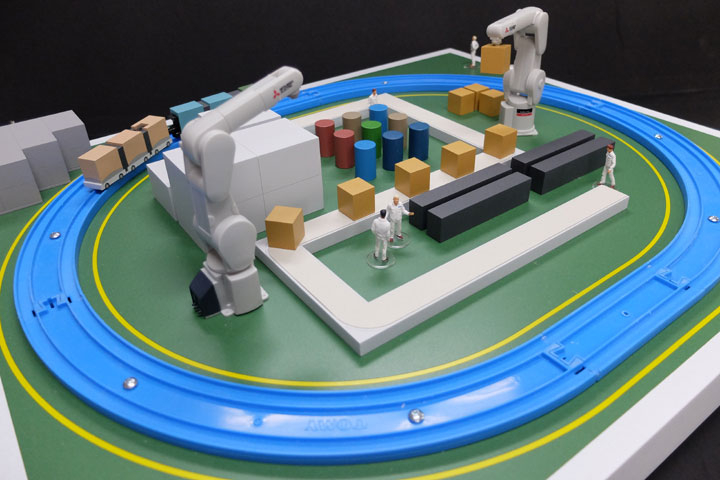 通信技術や商品を展示会等で来場者に説明するための模型