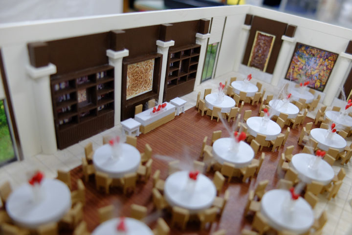 ベルヴィ ロヴィナテラスの結婚式場の模型