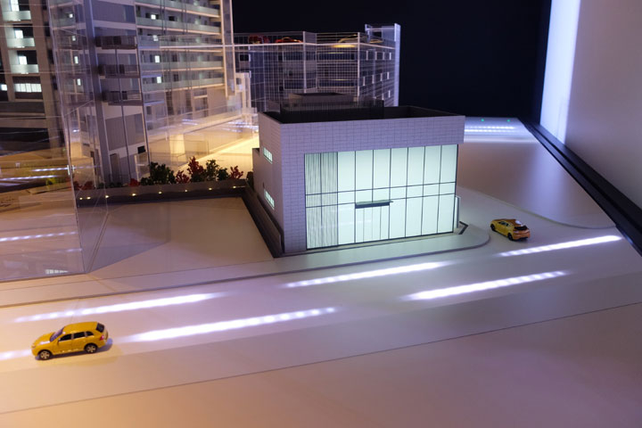 名鉄名古屋本線知立駅の目の前に建つタワーマンションの外観模型