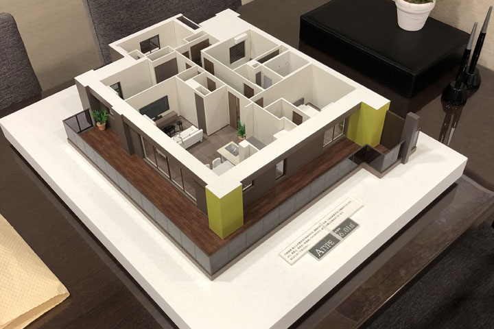 米野木のマンションの内観模型