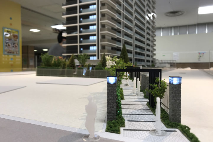 新安城駅の近くのマンションの建築模型